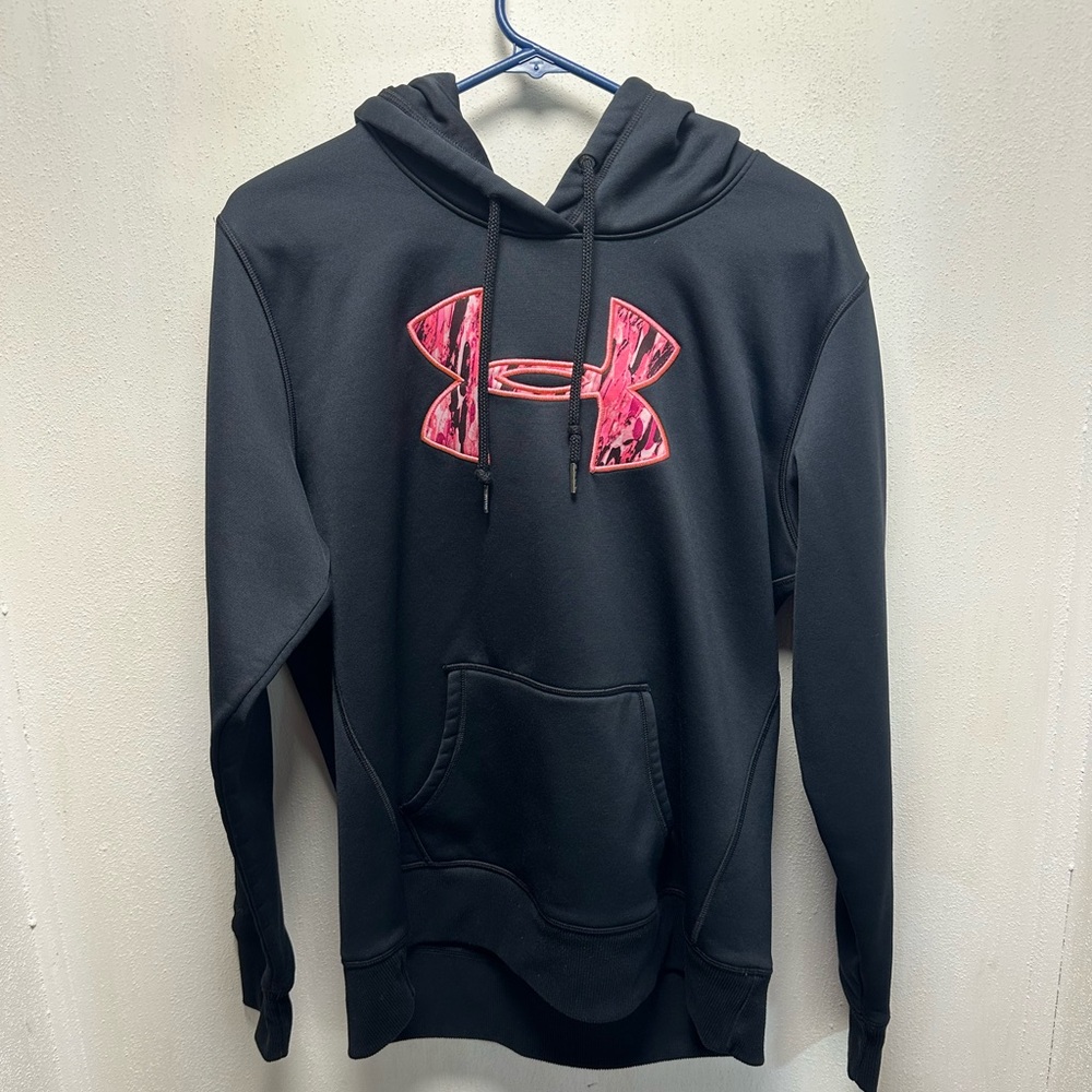 Under Armour Charcoal Hoodie with Pink Accent
